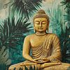 Bouddha dans la jungle sur Vlindertuin-Art