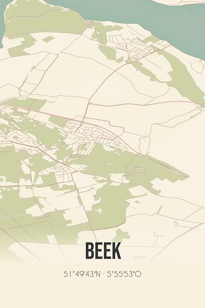 Carte ancienne de Beek (Gueldre) par Affiches de lieux