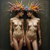Femmes avec bouquet