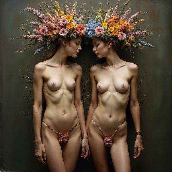 Vrouwen met Boeket van The Nudes Gallery