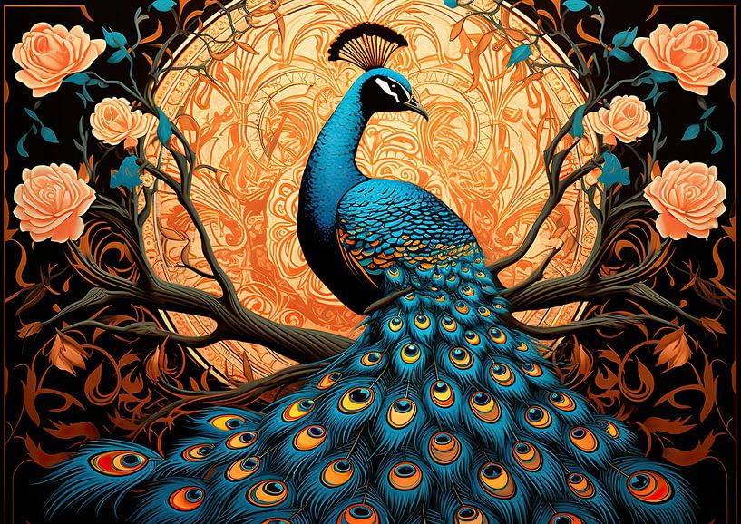 Peacock Colourful by Eye catching paintings