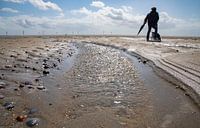 stevige wind op het strand