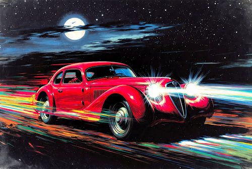 Snelle rode oldtimer