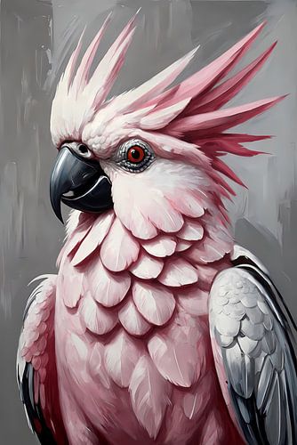 Roze kakatoe in artistieke moderniteit