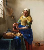 Het Melkmeisje gerestaureerd met zonnestralen