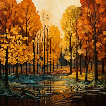 Herbst im Wald künstlerisch von The Xclusive Art
