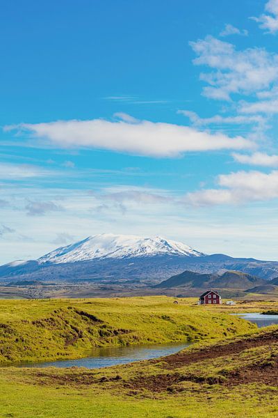 Hekla vulkaan vanuit de Markarfljót vallei in IJsland van Sjoerd van der Wal Fotografie