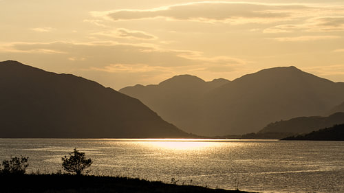 Zonsondergang in de Highlands