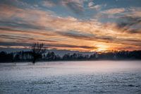 Winterse zonsondergang