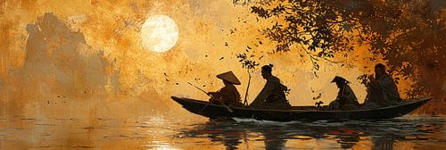 De reis van de 4 metgezellen als panorama