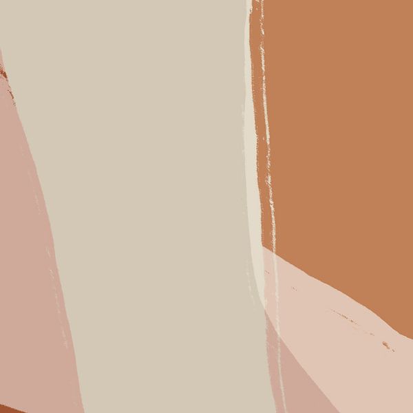 Abstrakte Kunst. Linien in Weiß, Orange, Rosa. von Dina Dankers