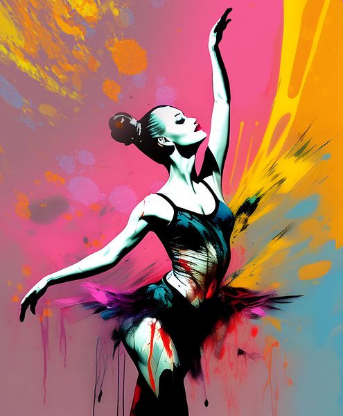 Ballerina 5 - poserende vrouw in tutu van The Art Kroep