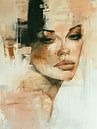 Modern en abstract portret in pastelkleuren van Carla Van Iersel thumbnail