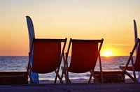 Zonsondergang op het strand