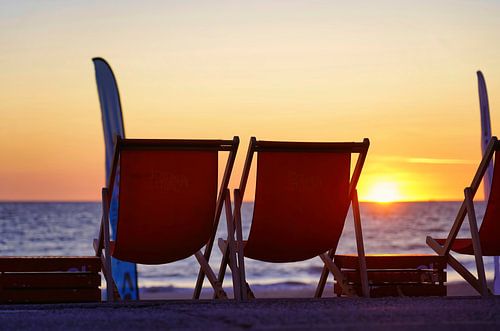 Coucher de soleil sur la plage