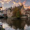 Coucher de soleil sur la Petite Venise à Bruges (0216) sur Reezyard