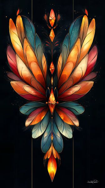 colourful symmetrical figure by Gelissen Artworks
