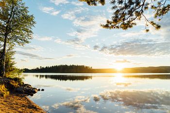 The reflection of the clouds adds an extra dimension to the experience