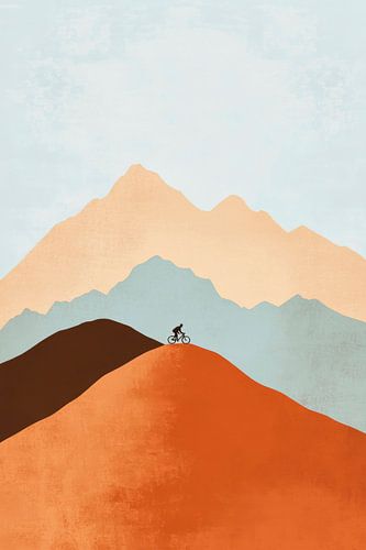 Berglandschap met wandelaar