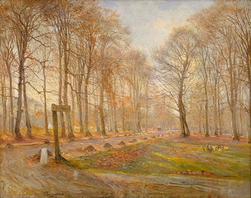 Laatse herfstdag in het hertenpark van Jægersborg, ten noorden van Kopenhagen, Theodor Philipsen