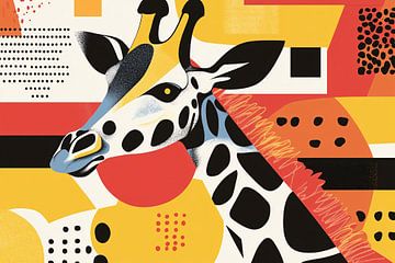 Abstracte giraffe in kleurrijk design van Imperial Art House