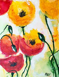 Papaverbloemengroep van Klaus Heidecker