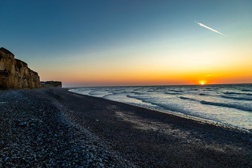 Evening walk on the beach in beautiful Normandy near Saint-Aubin-Sur-Mer - France by Oliver Hlavaty
