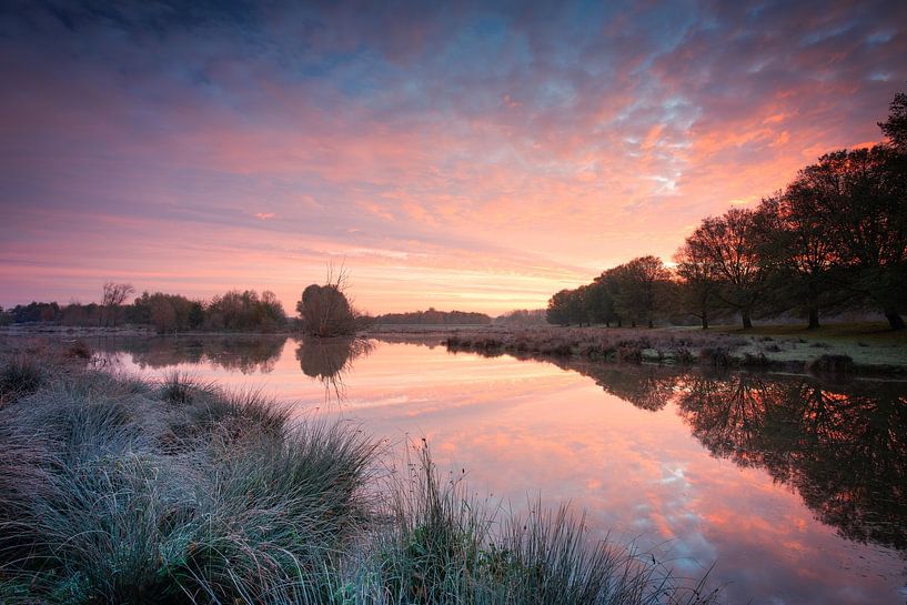 Zonsopkomst en Hollands polderlandschap van Original Mostert Photography