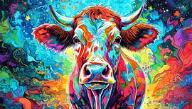 Artistic colours with a cow