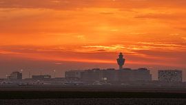 Schiphol Skyline during Golden Hour by Gert Hartman