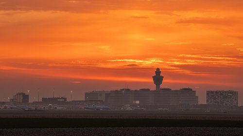 Schiphol Skyline tijdens Gouden uur