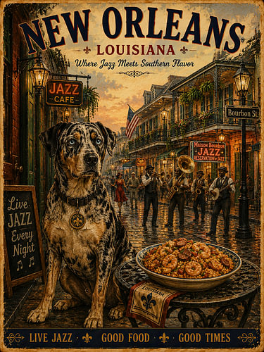 Catahoula Leopard Dog in New Orleans