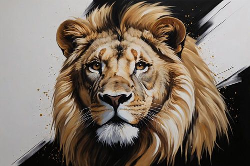 Hyperrealistisch Portret van een Majestueuze Leeuw