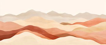 Glooiende heuvels in pastelkleuren van Poster Art Shop