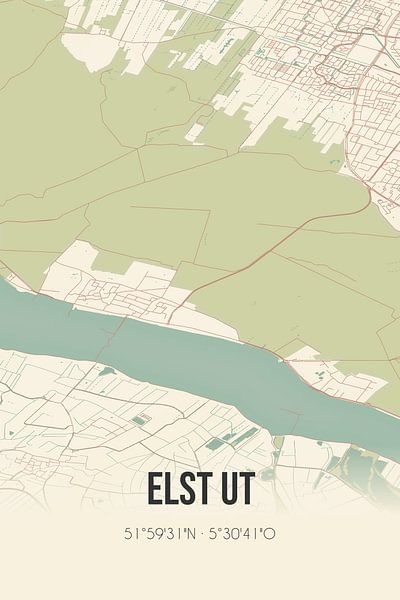 Vintage map of Elst Ut (Utrecht) by Prints of Place