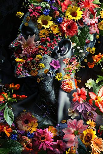 portrait with flowers