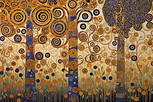 Spiraalvormige Bomen en Bloemen