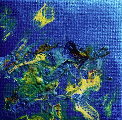 Acryl pouring met blauw metallic