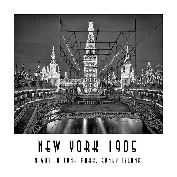 New York 1905 : Nuit au Luna Park, Coney Island par Christian Müringer