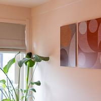 Customer photo: Modern abstract retro  geometric shapes in earthy tints: pink, white, orange by Dina Dankers