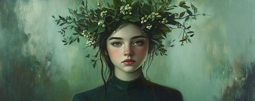 Green Portrait | Young Lady in Green Omlist