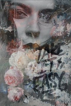 Optimisme -Urban Collage - Roze - The Street Art Collage Collectie van MadameRuiz