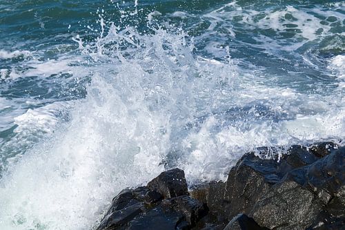 Mousse de mer et textures rocheuses – Photographie abstraite de l'océan