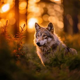 wolf in nature by Henny Reumerman