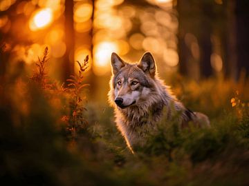 wolf in nature by Henny Reumerman