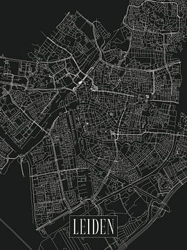 City map Leiden - City - Dark variant - South Holland Map by Locus Studio