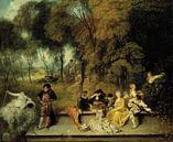Antoine Watteau - Pleasures of Love van 1000 Schilderijen thumbnail