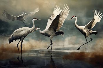 Dancing cranes