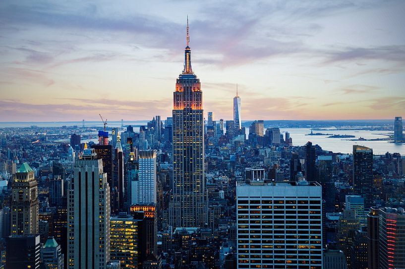 New York Skyline au coucher du soleil par Joke De Nef