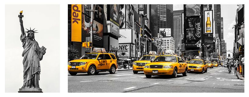 New York - Collage  van Hannes Cmarits